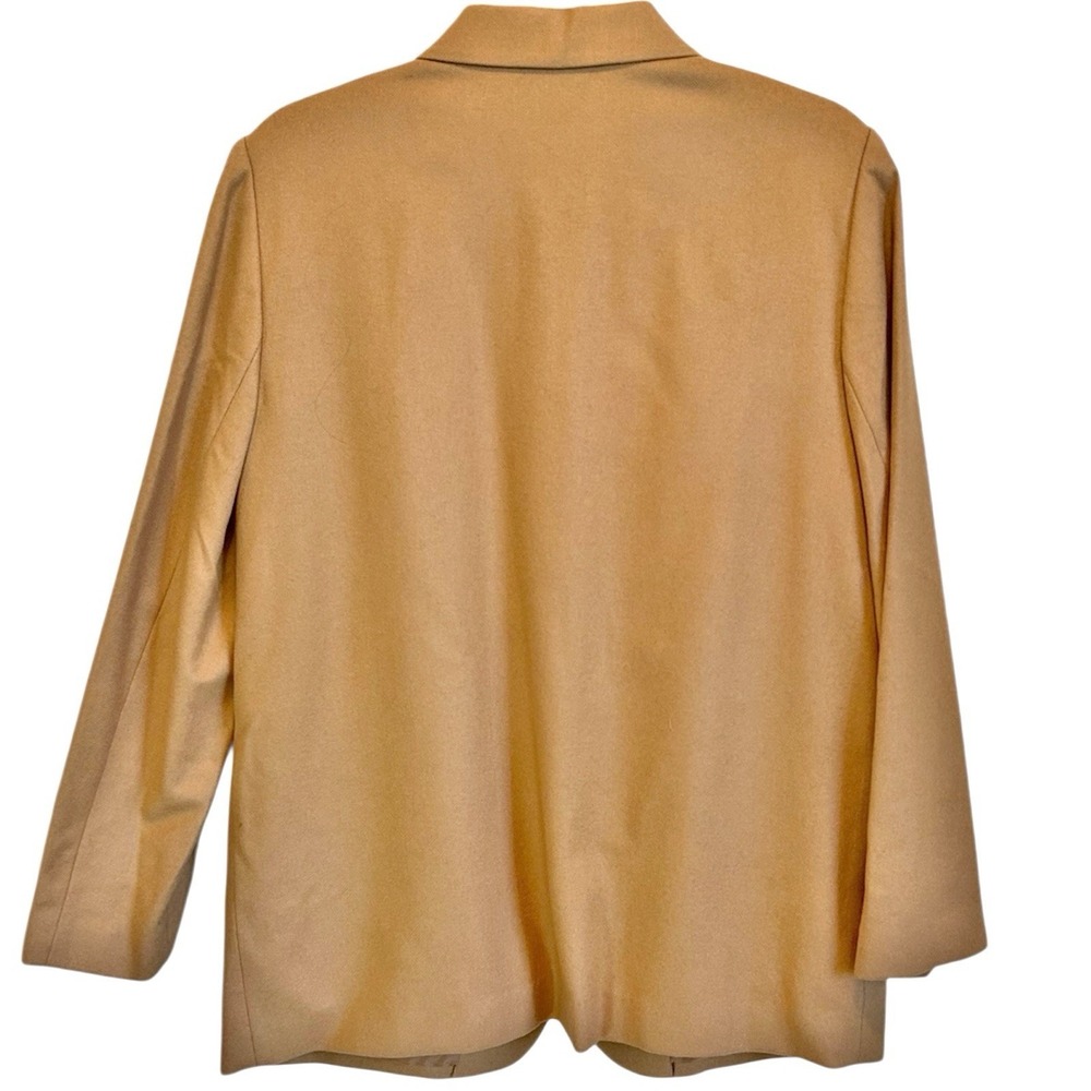 Vintage 90s Sag Harbor Wool Blazer 14P 14 Petite Tan Light Brown Jacket‎ Preppy - Picture 3 of 6